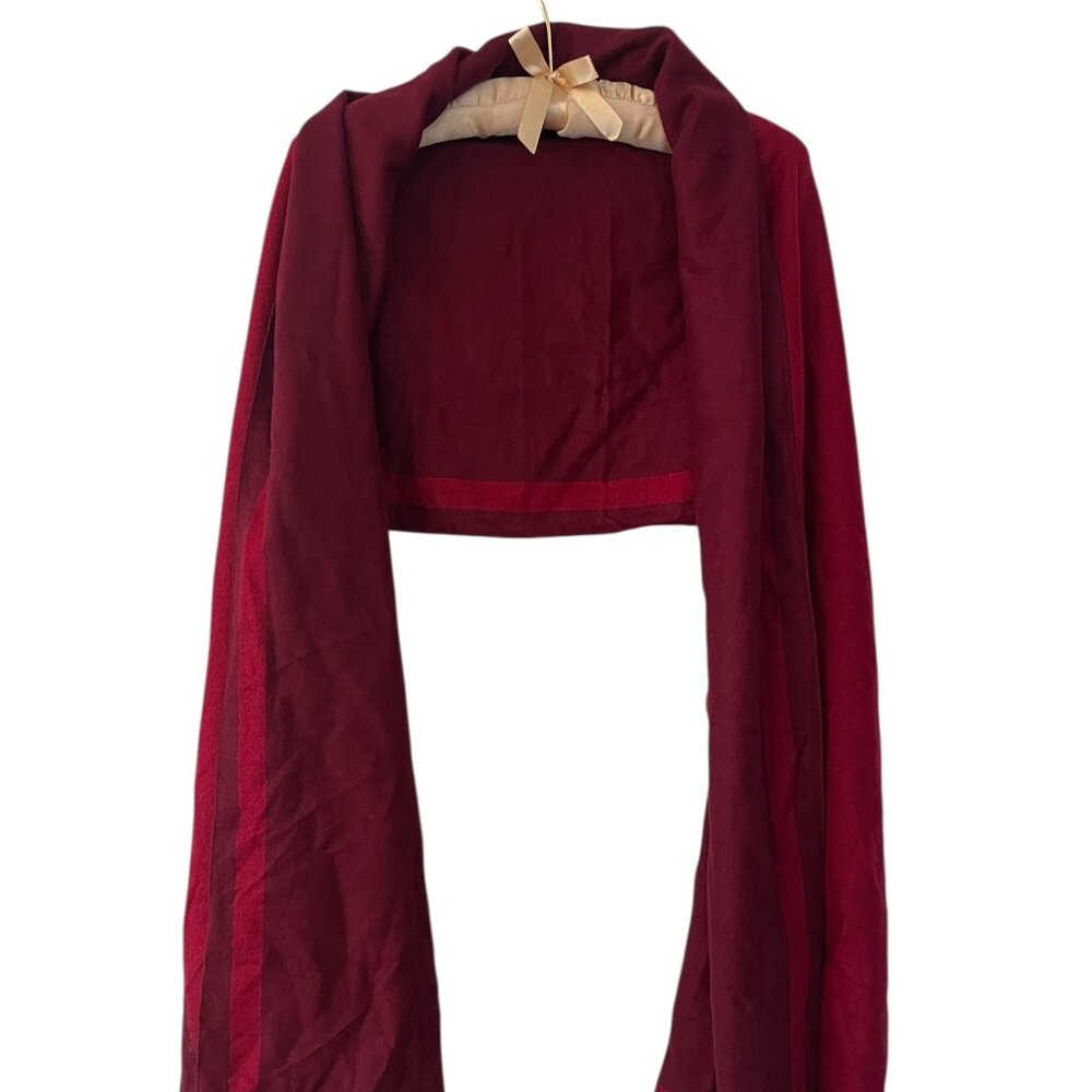 Isaac Mizrahi Deep Red Burgundy Two Sided Scarf Women’s Wrap Shawl